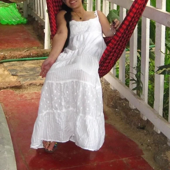 White Shoulder Strap Dress. Size - S - Picture 12 of 12